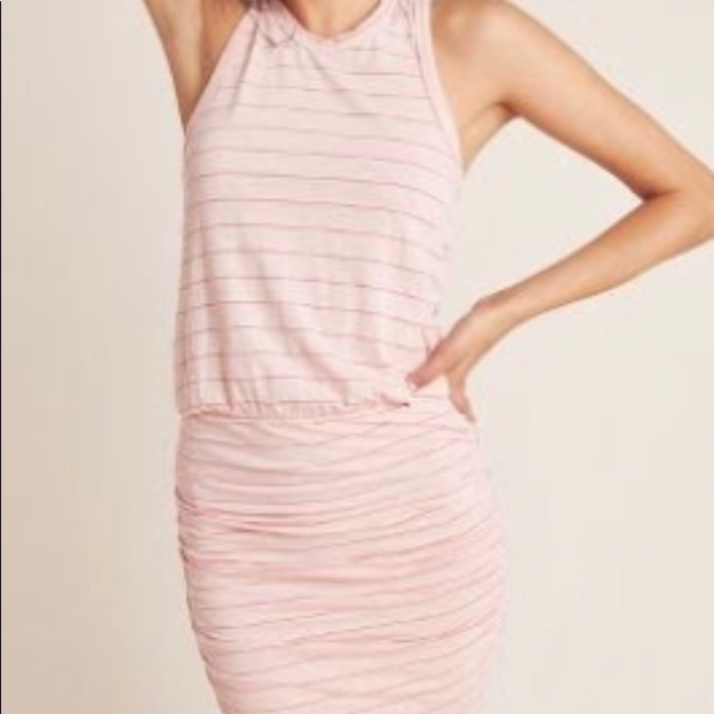 NWT Anthropologie Sundry ruched racerback dress